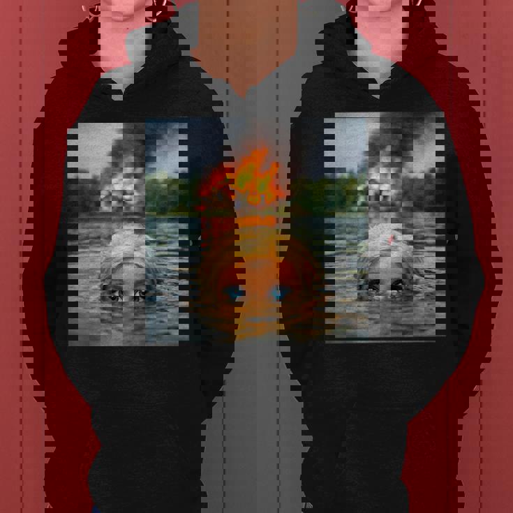 面白い人形の顔の服 ミーム 女性 男性 ヴィンテージ 水泳 レディースパーカー