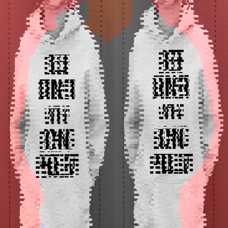 Beer Drinker With A Boxing Problem おもしろワークアウトボクサー 長袖tシャツ レディースパーカー