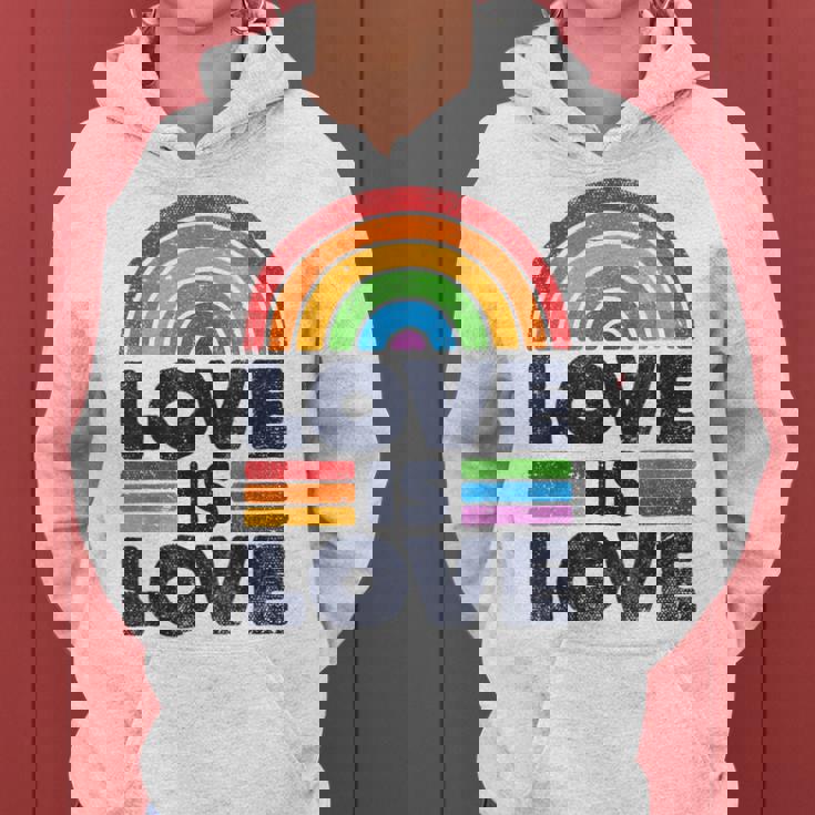 Lgbtq Love Is Love Gay Pride Lgbt Ally Rainbow Flagintage レディースパーカー