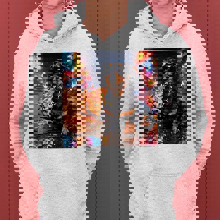 かわいい ダックスフンド 犬 ピザ 面白い 男の子 女の子 コスチューム 大人 ミーム レディースパーカー