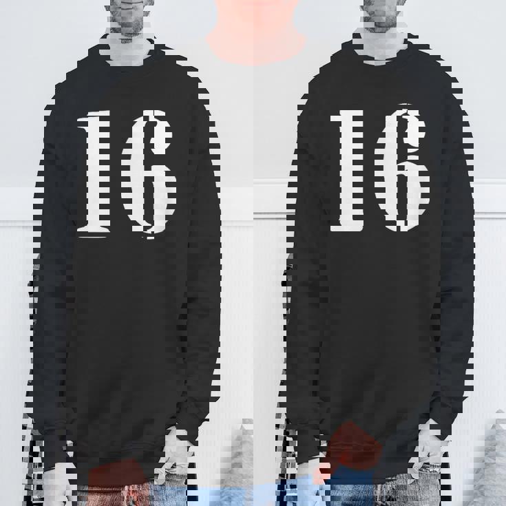 16番 16番 番号付き スウェットシャツ 高齢者への贈り物