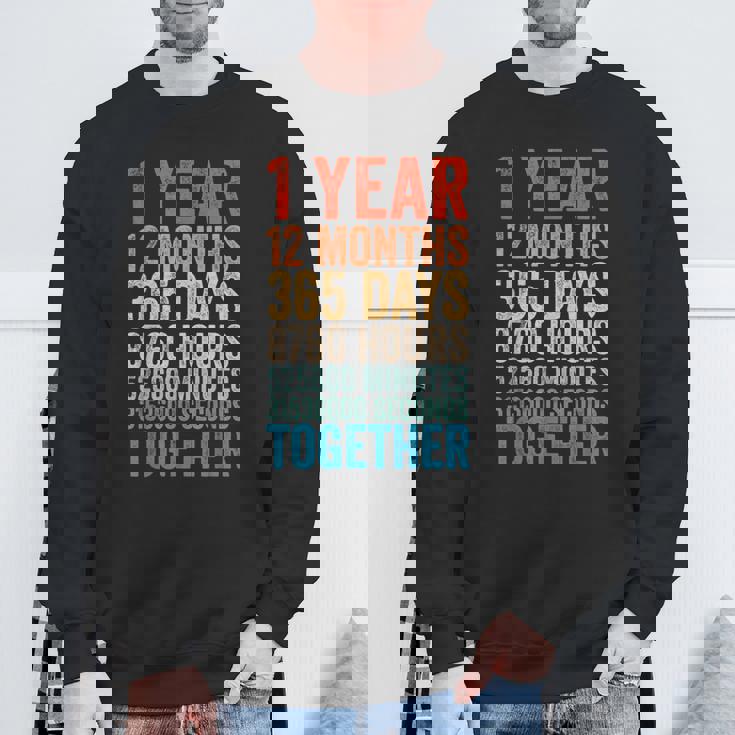 1年記念日 彼 彼女 カップル 1回目の結婚 スウェットシャツ 高齢者への贈り物