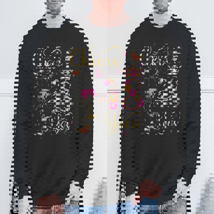 48歳、48歳の女王の誕生日、48歳の誕生日に乾杯。 スウェットシャツ 高齢者への贈り物