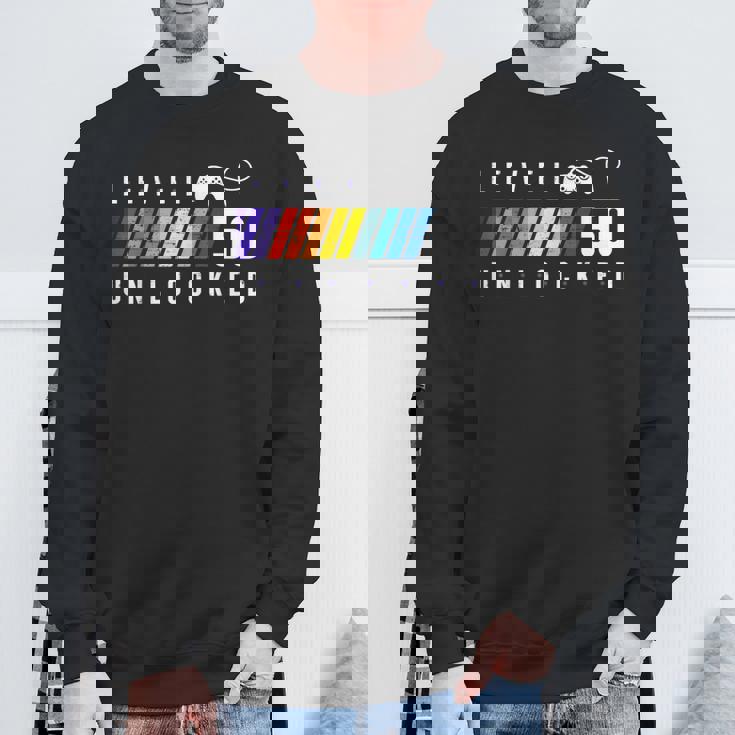 50歳の誕生日 ゲーマーボーイまたはゲーマーガール レベル50 アンロック スウェットシャツ 高齢者への贈り物