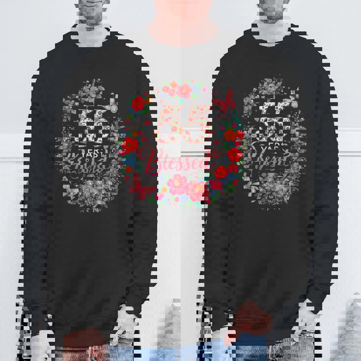 55 Years Blessed 55歳 フローラル 55歳の誕生日プレゼント スウェットシャツ 高齢者への贈り物