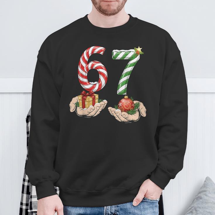 6 7 Meme 67 Christmas Pajamas Holiday Gen Alpha Slang Sweatshirt Gifts for Old Men