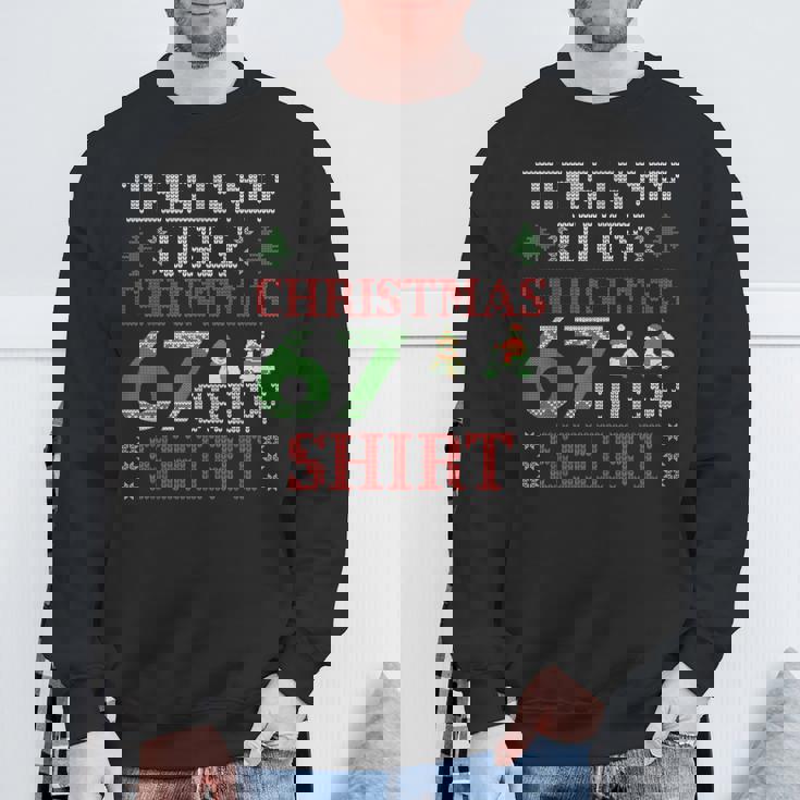 67 Meme Six Seven Brainrot This Is My Ugly Christmas 67 Crew Sweatshirt Gifts for Old Men