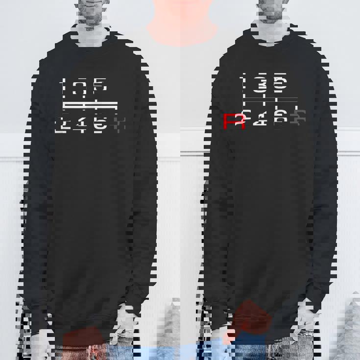 6速マニュアルシフトパターンノブ カーテーマ スウェットシャツ 高齢者への贈り物