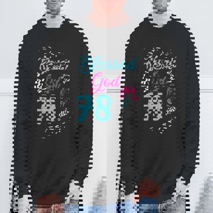 78歳 78歳 誕生日パーティー お祝い 神に祝福 スウェットシャツ 高齢者への贈り物