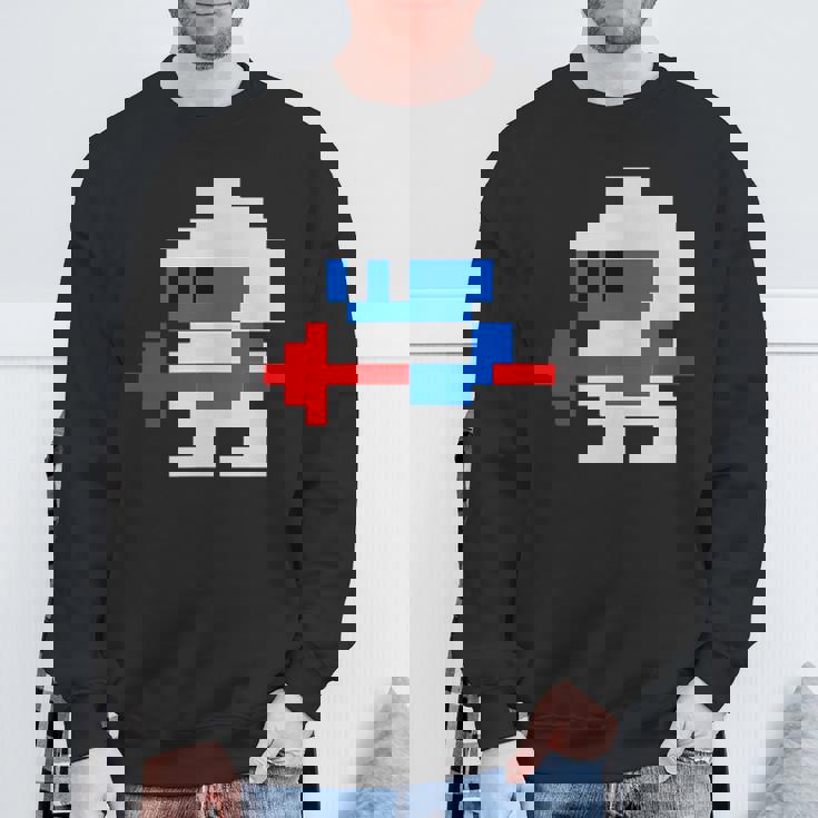 8ビット80年代レトロクラシックビデオゲームキャラクターダグヒーロー スウェットシャツ 高齢者への贈り物