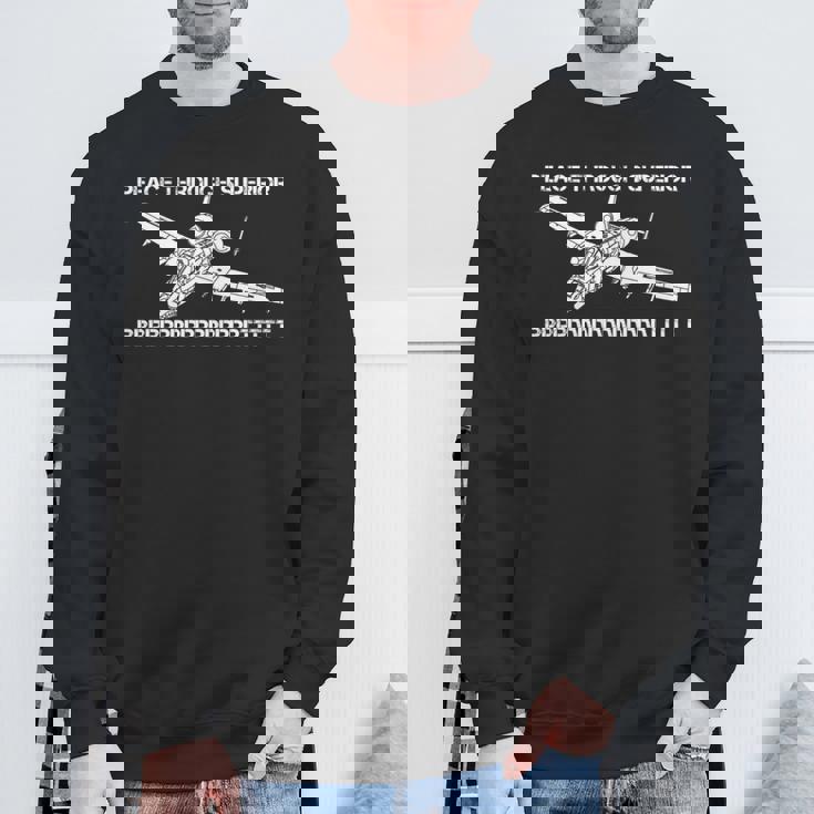 A-10イボイノシシサンダーボルトプレーンミームbbbrrrtttおかしいジョーク 長袖tシャツ スウェットシャツ 高齢者への贈り物