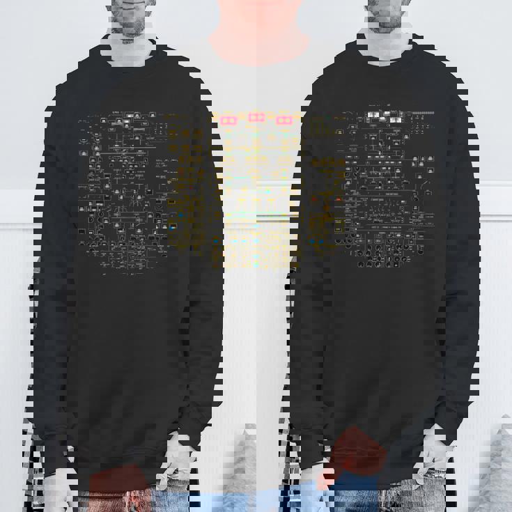 A320 オーバーヘッドパネル ライト付き 航空旅客機パイロット 長袖tシャツ スウェットシャツ 高齢者への贈り物