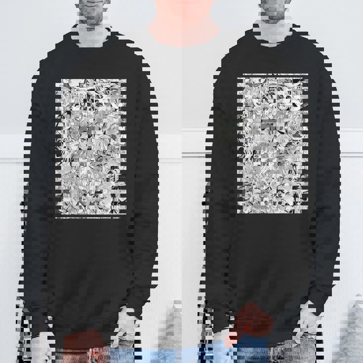 Ahegao オタクアニメ 垂れ下がるよだれアニメ Weeb Love スウェットシャツ 高齢者への贈り物