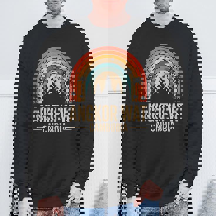 Angkor Wat Cambodia Retro Rainbow And Fun Vintage Temple Tank Top Sweatshirt Unisex Gifts for Old Men