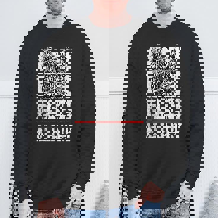 Angry Music Make Me Happy Heavy Metal Metalheads スウェットシャツ 高齢者への贈り物