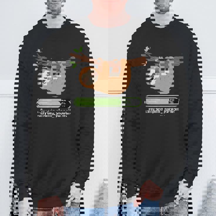 Baby Loading Please Wait ナマケモノのユーモア スウェットシャツ 高齢者への贈り物