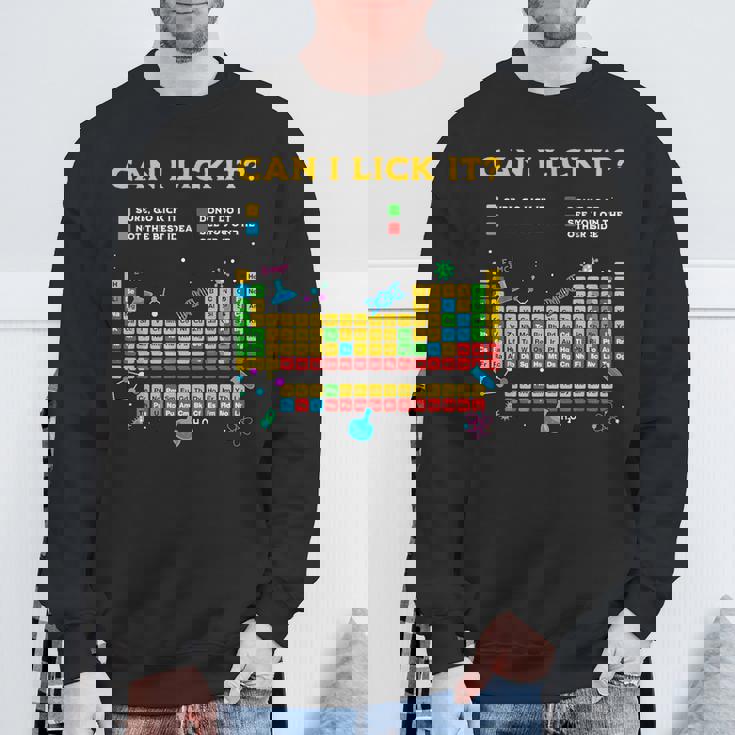 Can I Lick It 周期表 面白い 科学 先生 学生 スウェットシャツ 高齢者への贈り物