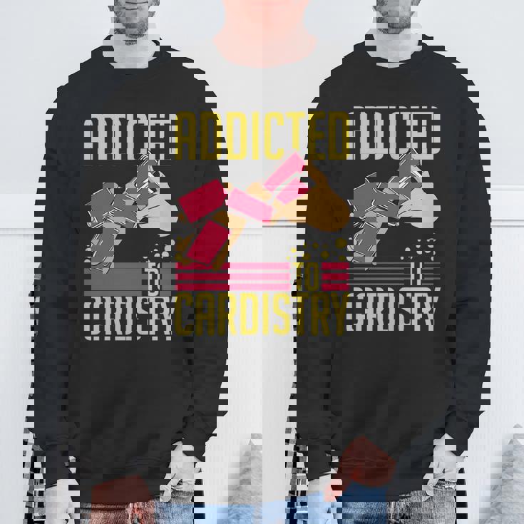 Cardistry マジック トランプ トレーニング トリック ストリートアーティスト 長袖tシャツ スウェットシャツ 高齢者への贈り物