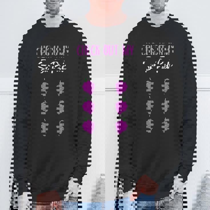 Check Out My 6パック ブドウ柄 スウェットシャツ 高齢者への贈り物