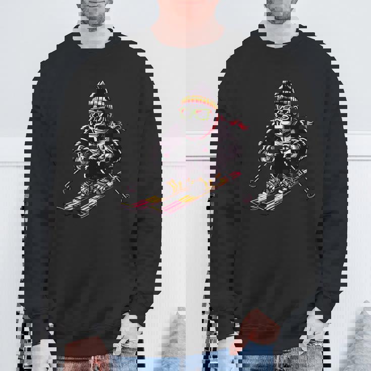 Comic Gorilla スキーヤー スキー スウェットシャツ 高齢者への贈り物