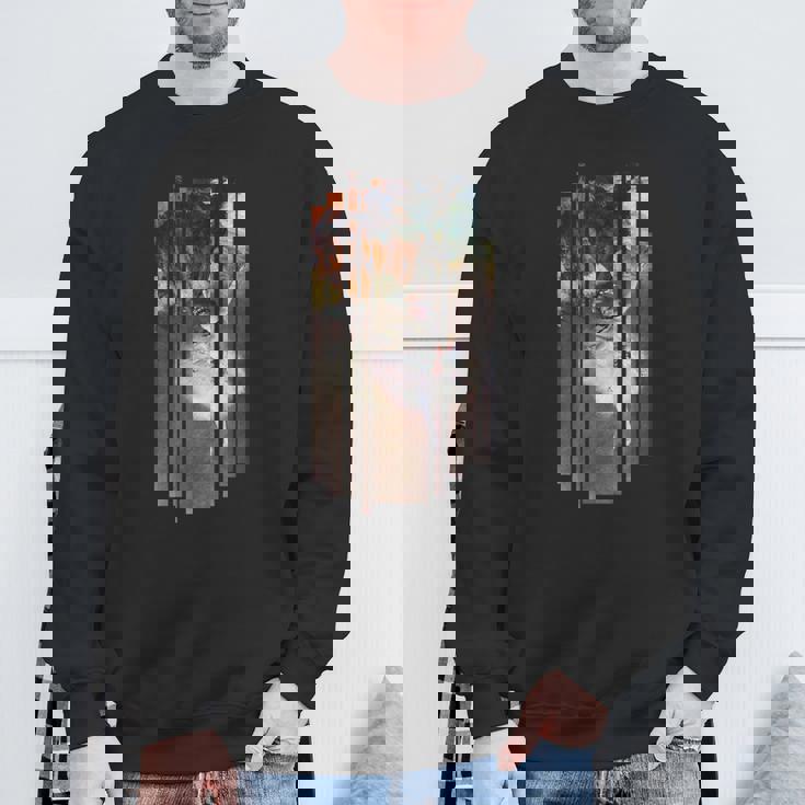 Degas 有名なバレリーナ絵画 モダンな外観 縦縞 スウェットシャツ 高齢者への贈り物