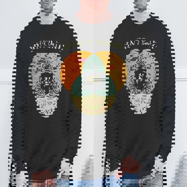 Don't Panic Life Universe Everything 42F 宇宙愛好家 スウェットシャツ 高齢者への贈り物