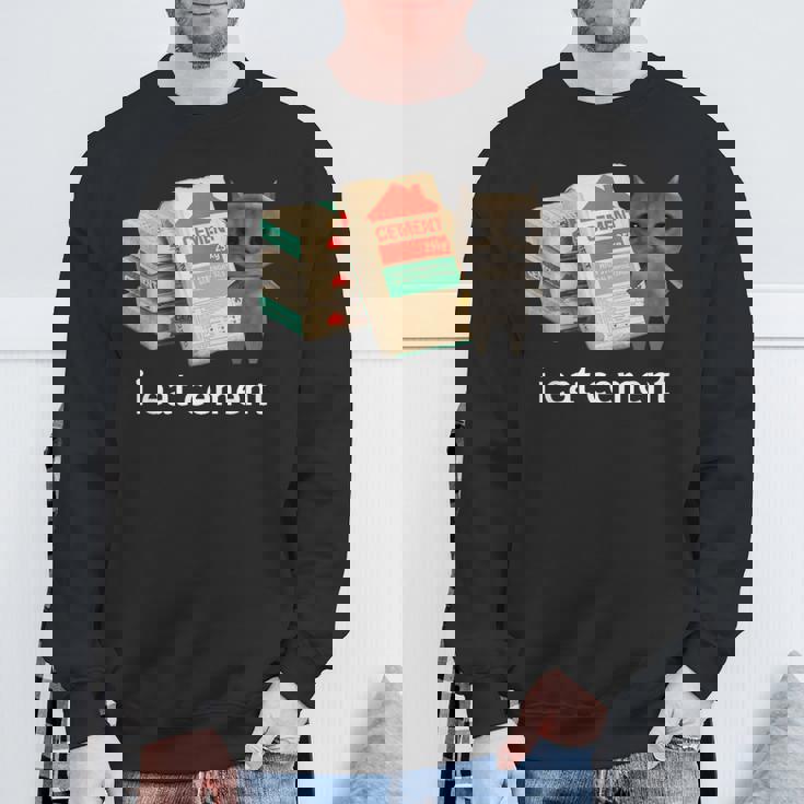 I Eat Cement 猫シャツ キッズ 面白い ダンク 猫 ミーム スウェットシャツ 高齢者への贈り物