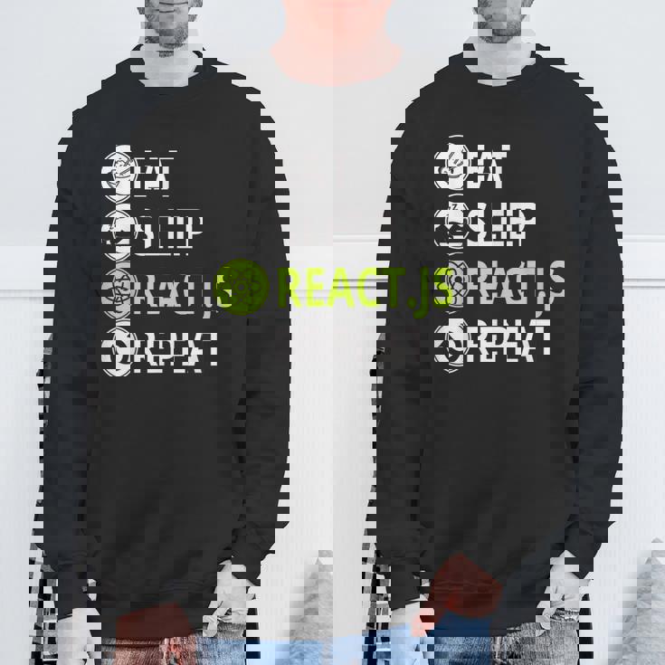 Eatleep ReactJs Repeat Javascriptプログラマー用 スウェットシャツ 高齢者への贈り物