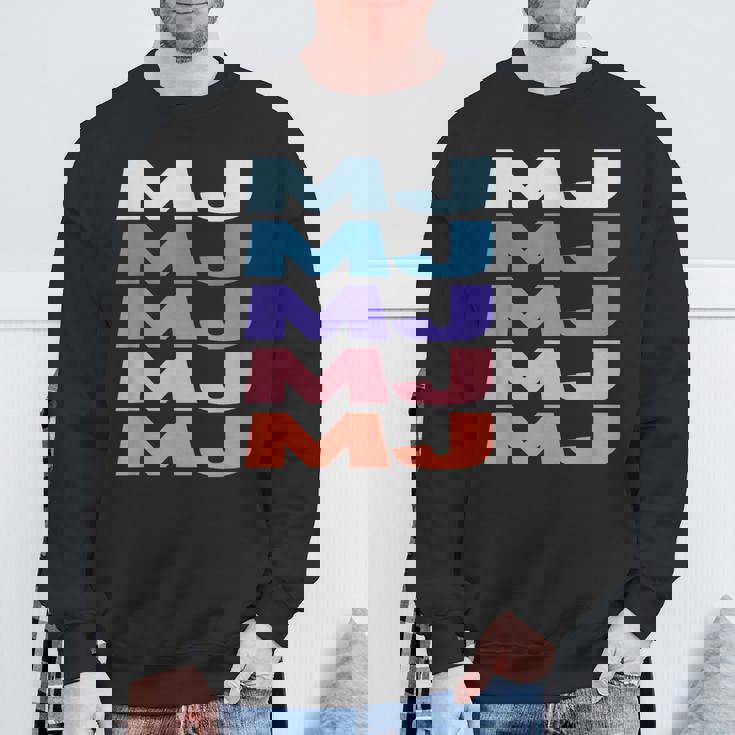 Modern Repeated Text Mj スウェットシャツ 高齢者への贈り物
