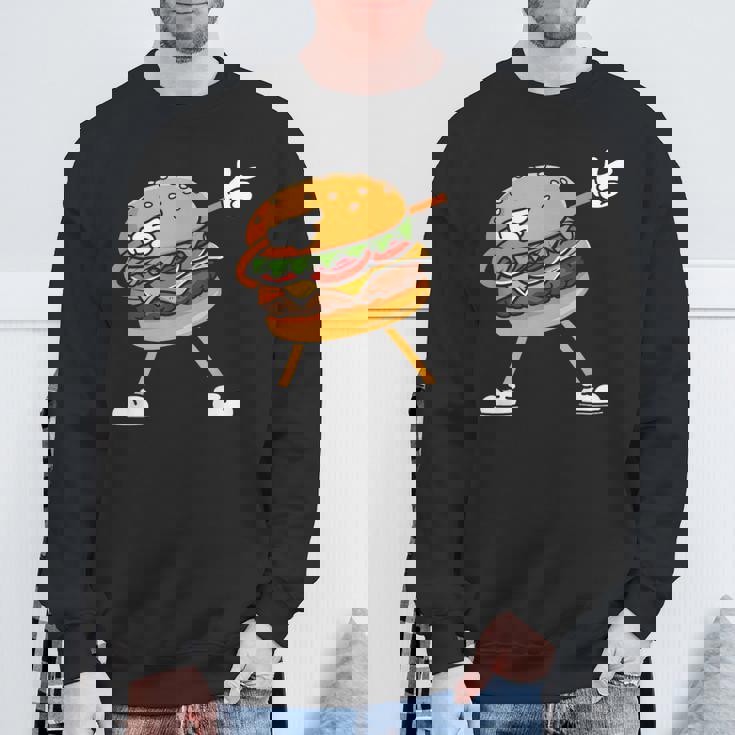 Hamburger チーズバーガー Burger Fast Food Cheeseburger Dabbing スウェットシャツ 高齢者への贈り物