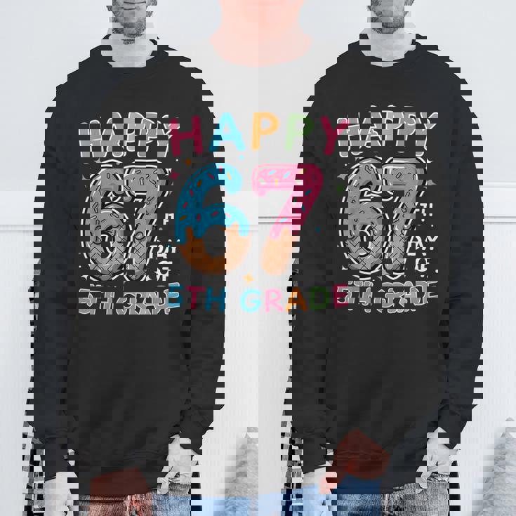 Happy 67th Day Of 5th Grade Ice Cream Drip 67 Days Kids Sweatshirt Unisex Gifts for Old Men
