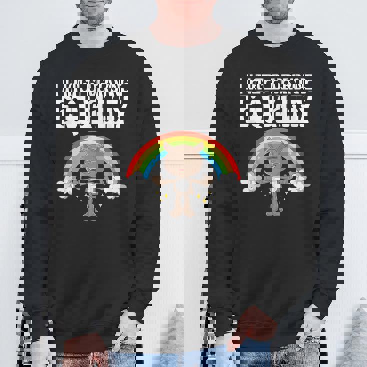 I Hate Everyone Equally 反社会的猫 内向的 スウェットシャツ 高齢者への贈り物