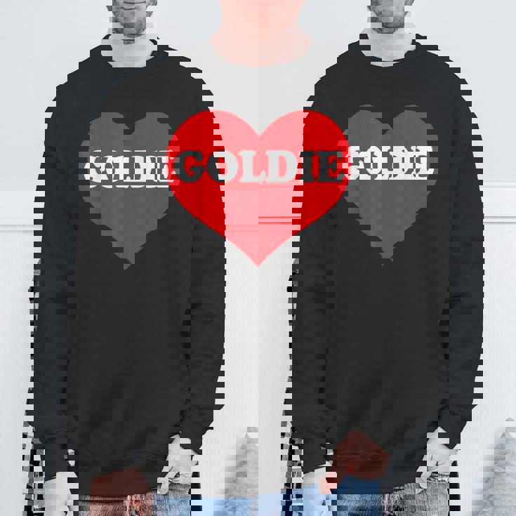 I Heart Goldie I Love Goldie カスタマイズ可 スウェットシャツ 高齢者への贈り物