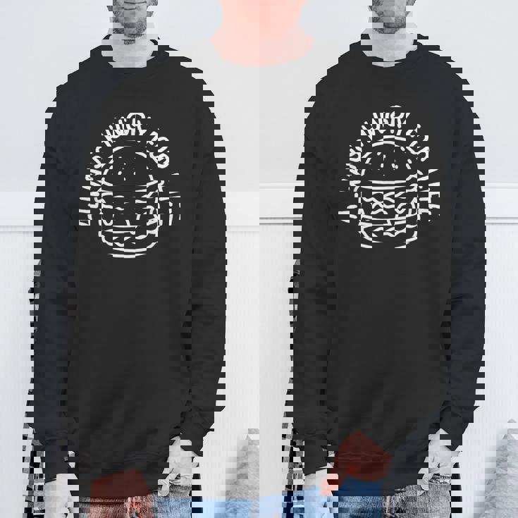 Hungry For Life 賢いハンバーガーデザイン スウェットシャツ 高齢者への贈り物