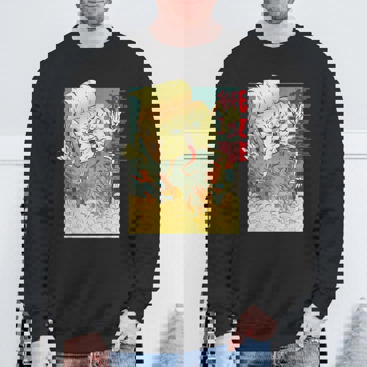 Japanese Anime Toilet Paper Monster Attackintage Poster スウェットシャツ 高齢者への贈り物