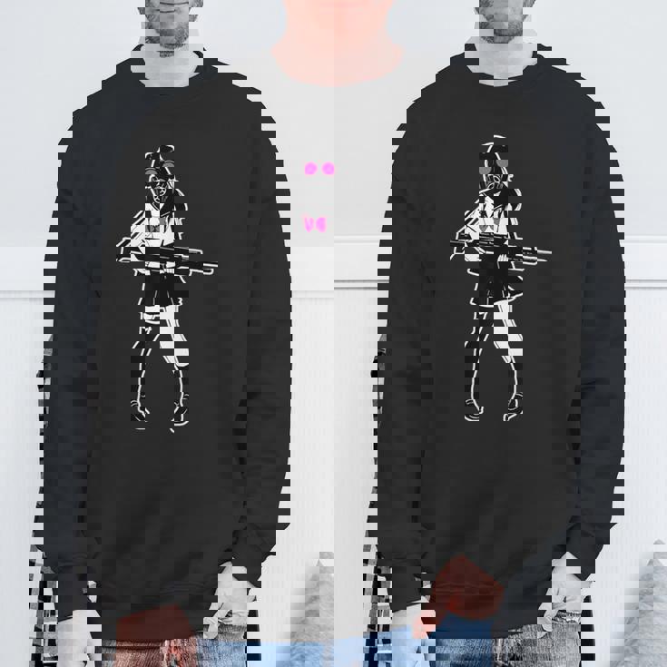 Jun-T-0003-ガスマスクガール スウェットシャツ 高齢者への贈り物