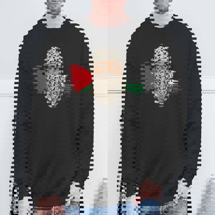 Keffiyehスカーフのパレスチナの若い男 パレスチナサポーター スウェットシャツ 高齢者への贈り物