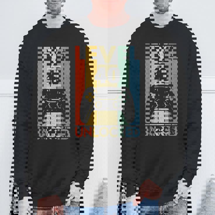 Level 40 Unlocked ideo Gamer 40Th Birthday スウェットシャツ 高齢者への贈り物