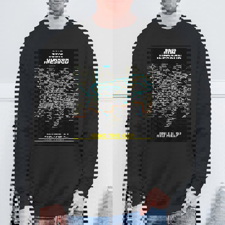 London Underground Mind The Gap Map England Uk 電車管 スウェットシャツ 高齢者への贈り物