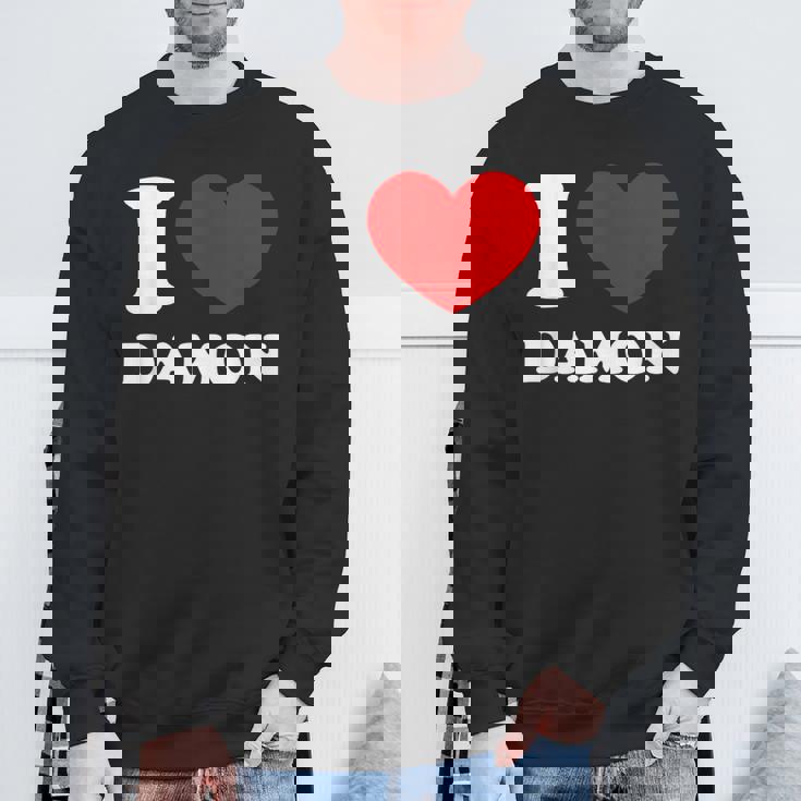 I Love Damon I Heart Damon 面白い名前 Damon スウェットシャツ 高齢者への贈り物