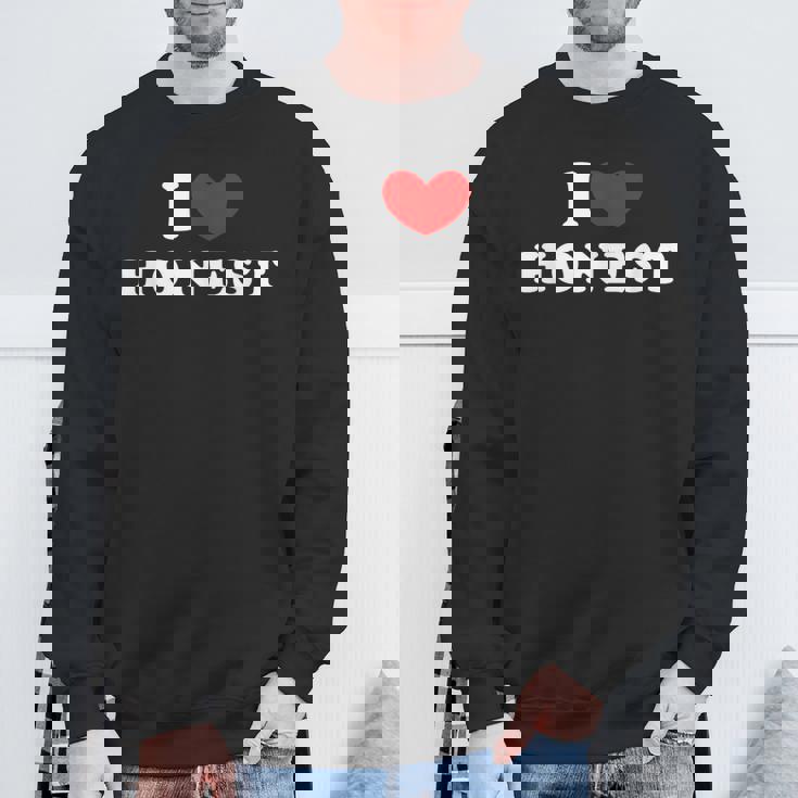 I Love Honest 私は愛する Honest スウェットシャツ 高齢者への贈り物