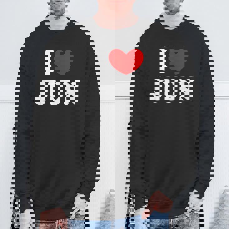 I Love Jun 私は愛する Jun スウェットシャツ 高齢者への贈り物