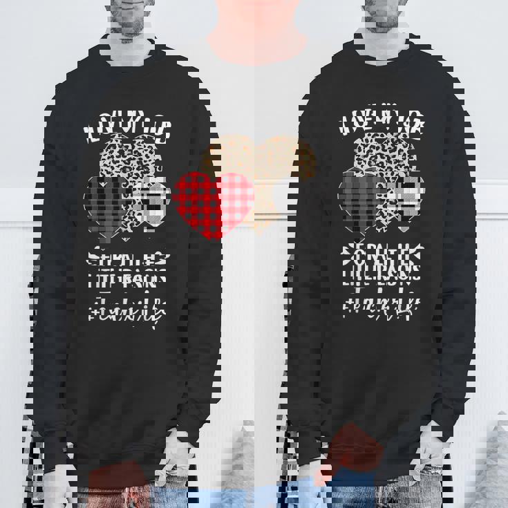 I Love My Job For All The Little Reasons バレンタインハート スウェットシャツ 高齢者への贈り物