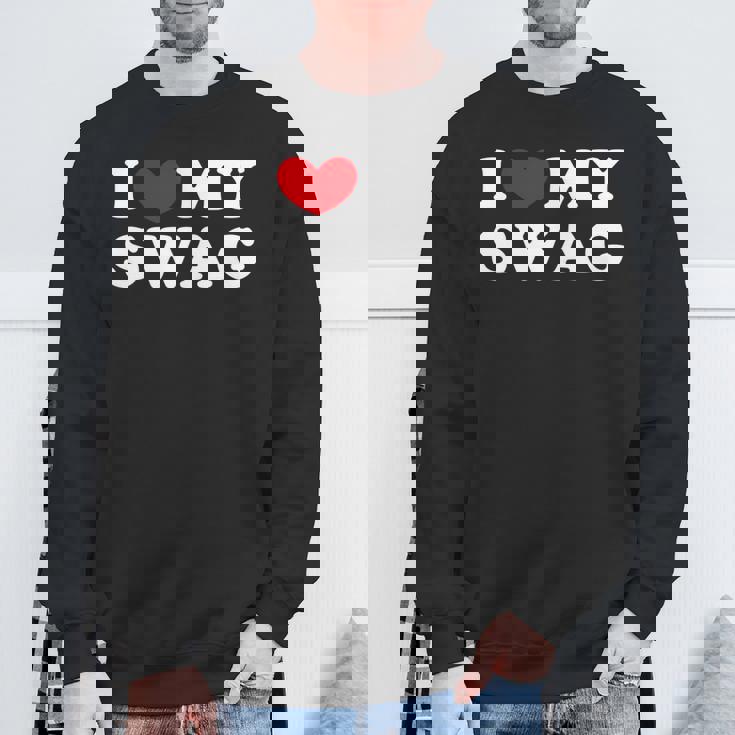 I Love Mywag アイ・ラブ・マイ・スワッグ、アイ・ハート・マイ・スワッグ 長袖tシャツ スウェットシャツ 高齢者への贈り物