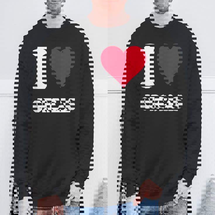 I Love Orcas スウェットシャツ 高齢者への贈り物