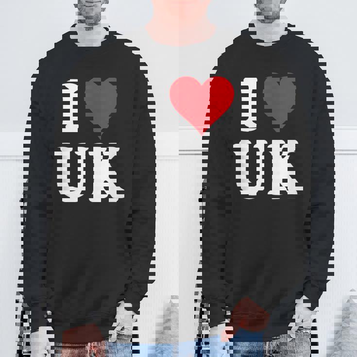 I Love Uk Initials I Heart UK First Last Name U K スウェットシャツ 高齢者への贈り物