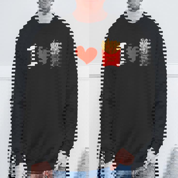 I Love フライドポテト ポテトラバーフライデー スウェットシャツ 高齢者への贈り物