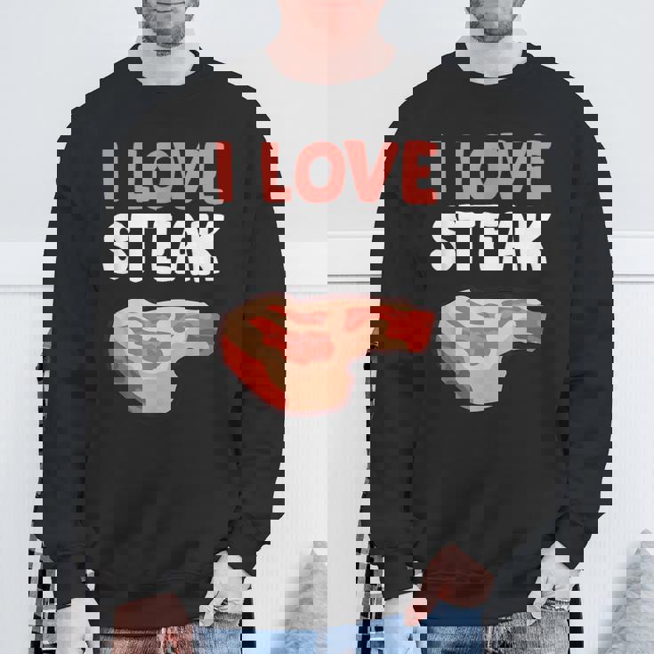 I Loveteak おもしろステーキ バーベキューグリルステーキ スウェットシャツ 高齢者への贈り物