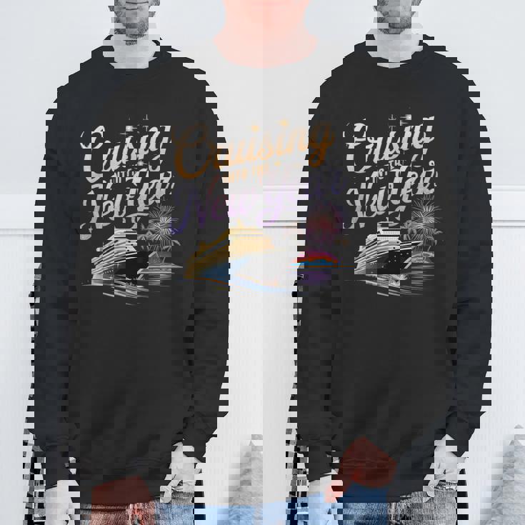 New Year 2026 Cruise Party Celebrations -Adults Black Small Short Sleeve Crew Collar Straight Fit Polyester 100 Unique New Year's Eve Cruise Sweatshirt Gifts for Old Men