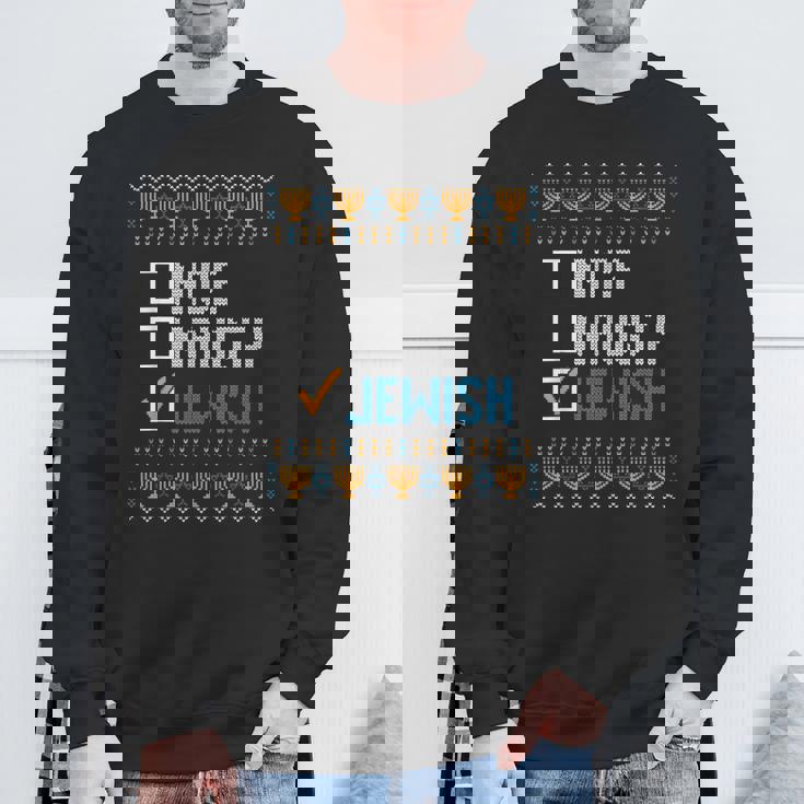 Nice Naughty Jewish Ugly Christmas Sweater Hanukkah Sweatshirt Unisex Gifts for Old Men